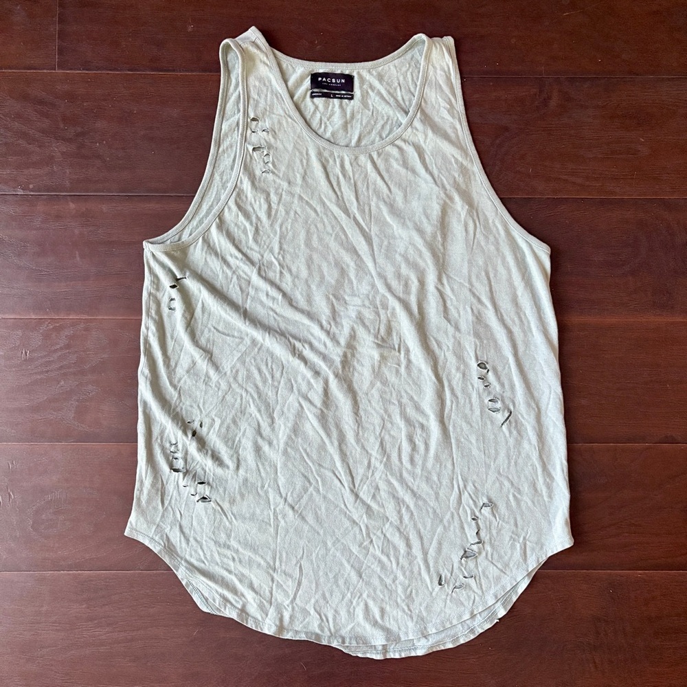 PacSun Distressed Curved Hem Tank Top